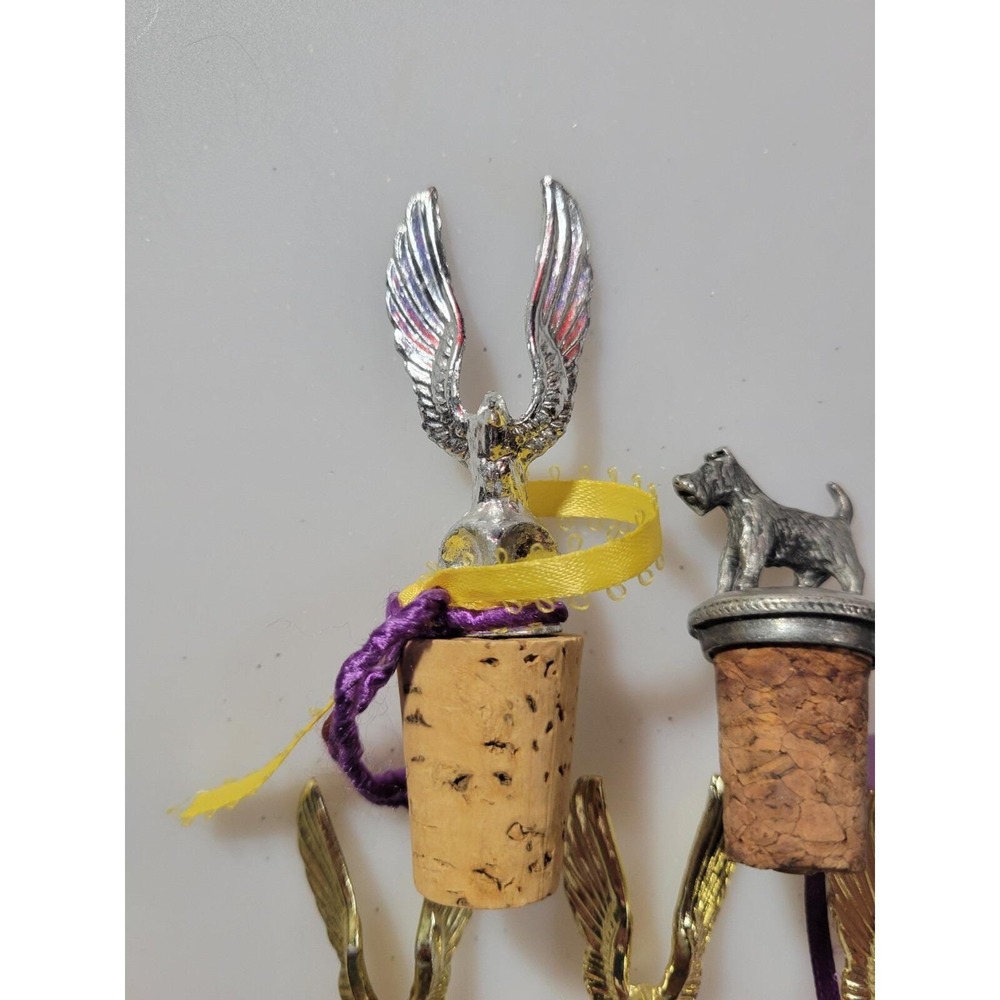 Eagle Hawk Scottish Terrier Cork Bottle Stoppers 5pc Set Collectible Wine Gift - Picture 5 of 5